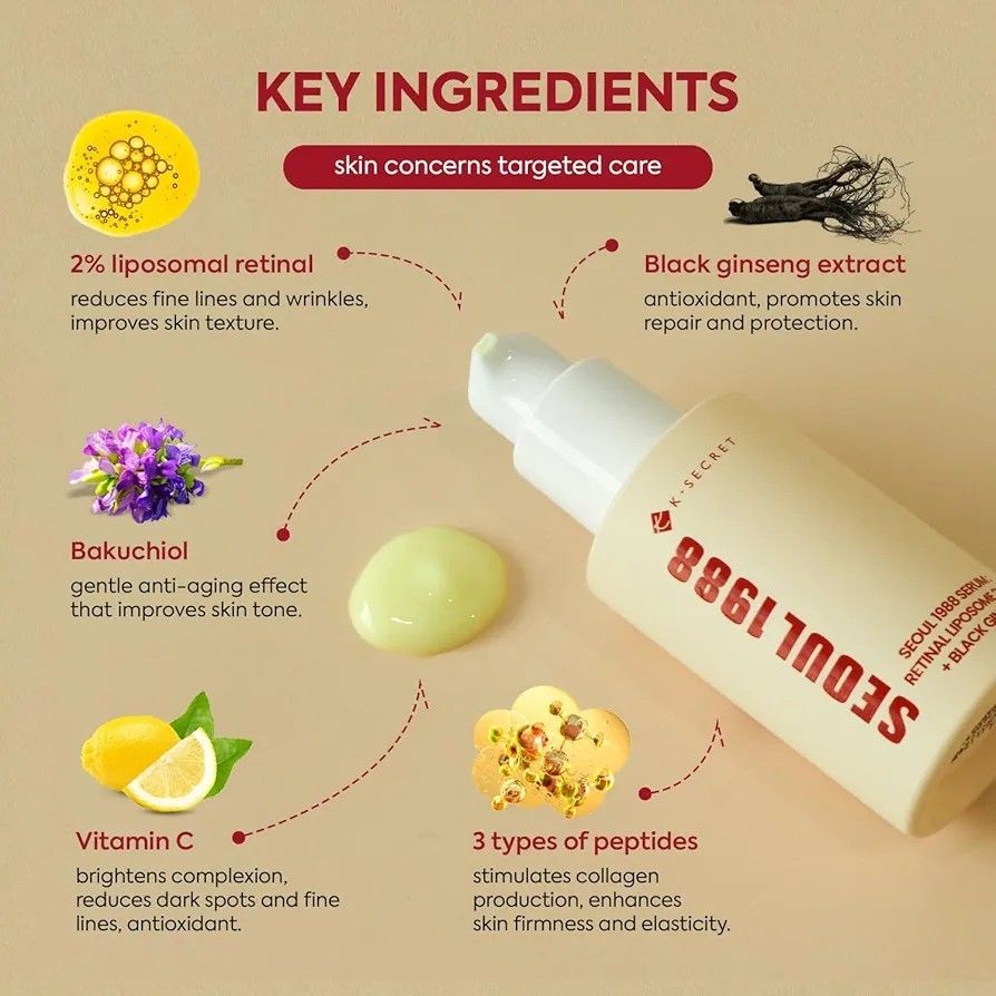 K-SECRET - SEOUL 1988 Cream: Retinal Liposome 1% + Fermented Rice