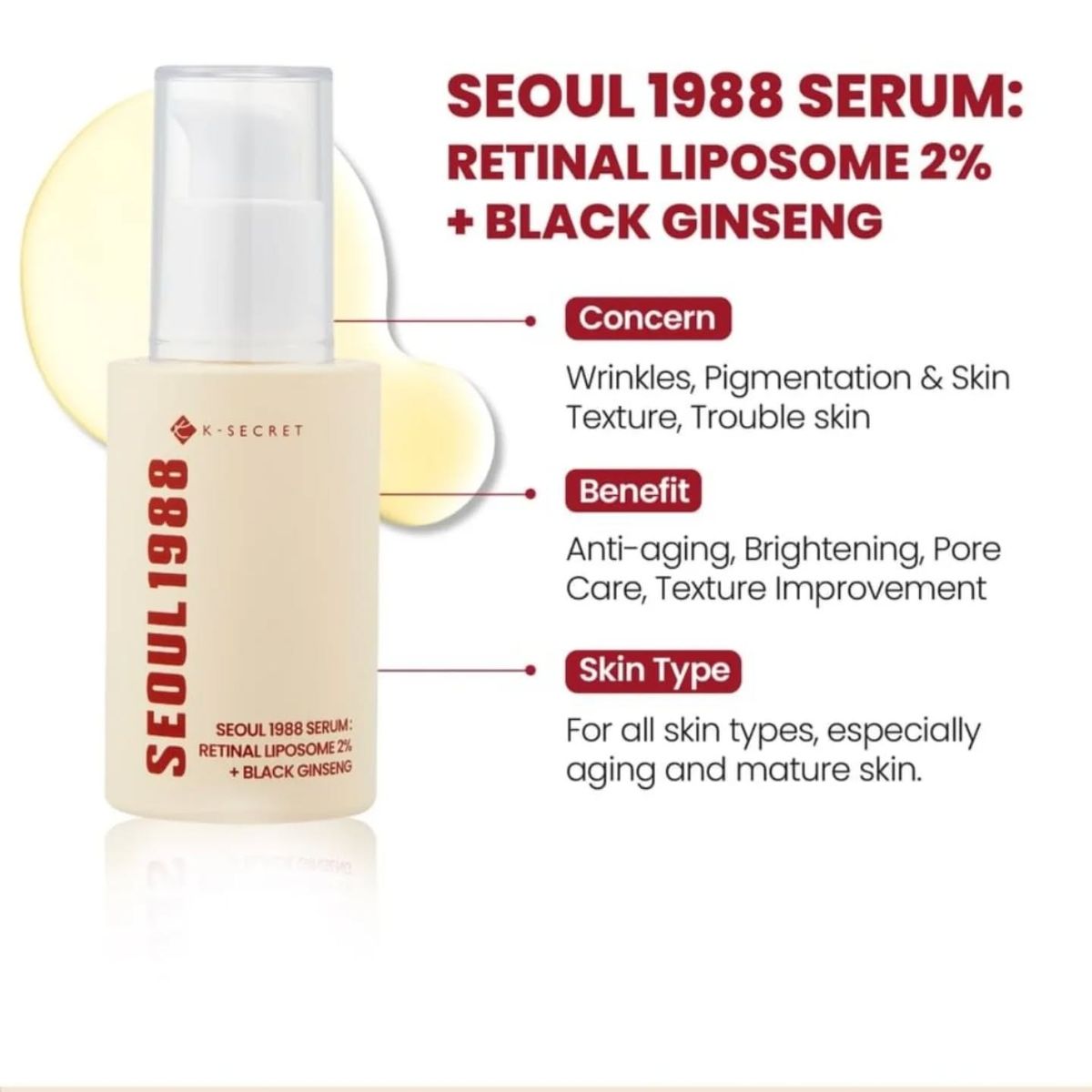 K-SECRET - SEOUL 1988 Cream: Retinal Liposome 1% + Fermented Rice